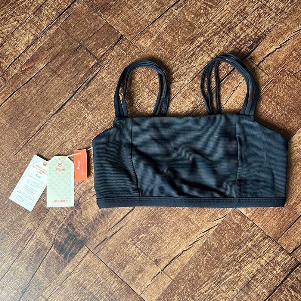 NEW with tags Maaji sports bra black compression thick supportive